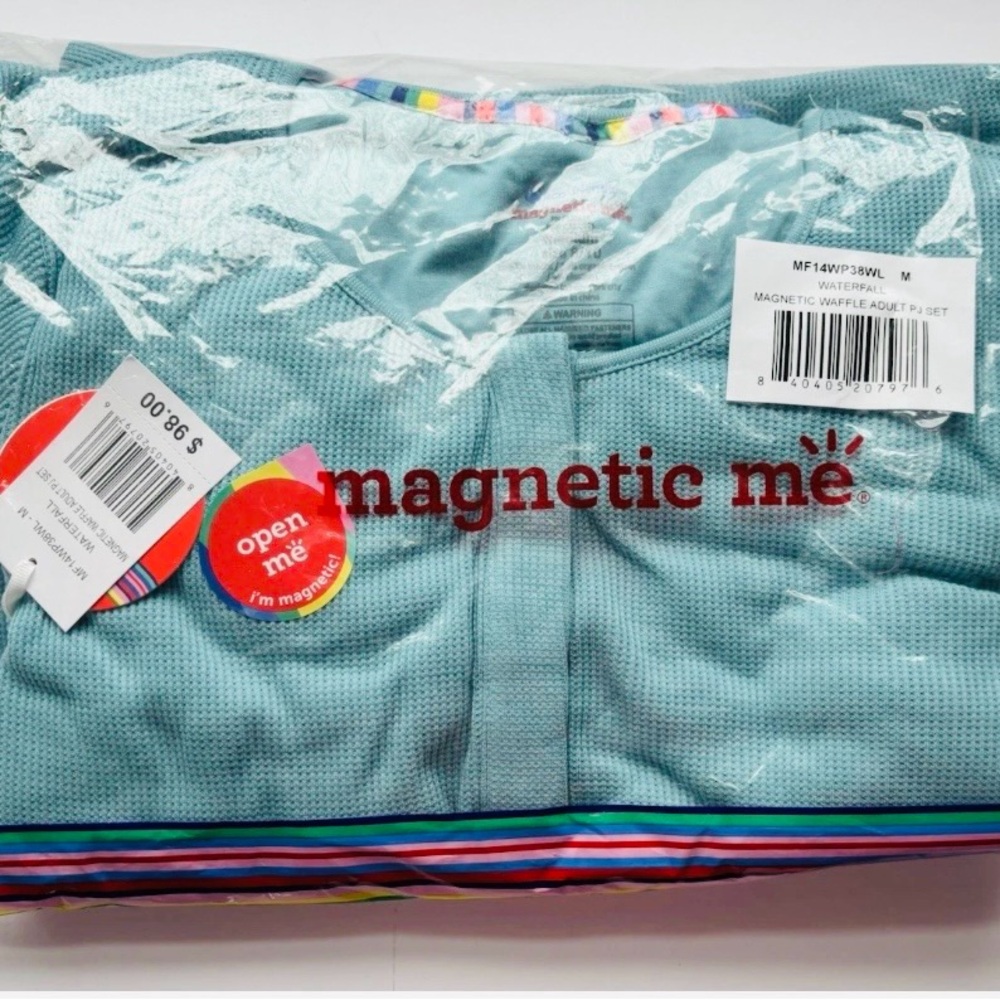NEW Magnetic Me Waffle PJ Set in Waterfall Aqua, Women’s Medium, New With Tags
